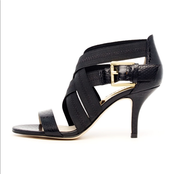 Michael Kors black Carina Cross-Strap Sandal heel
